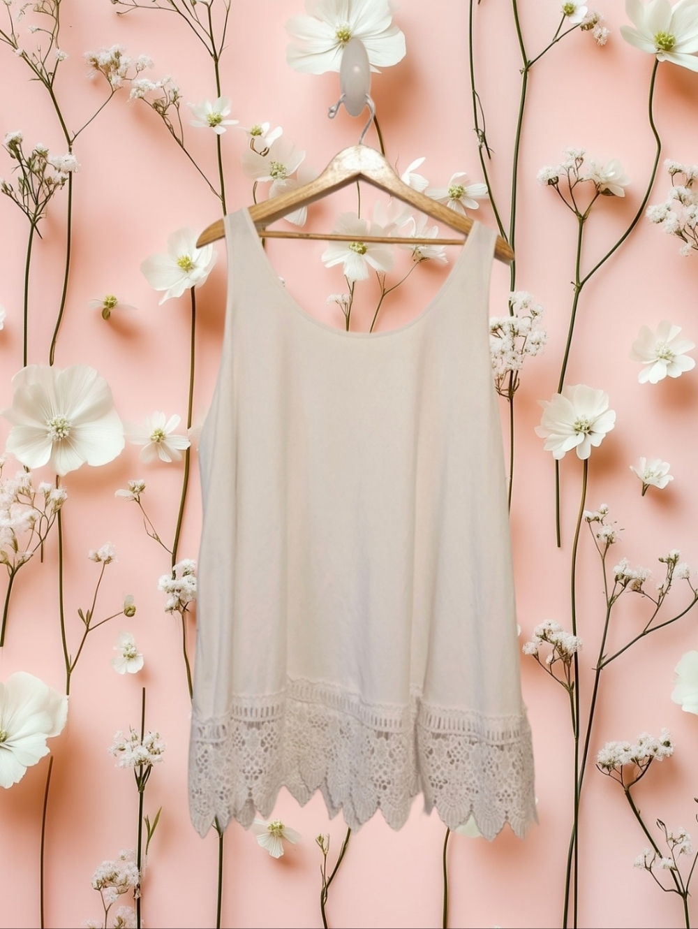 White Lace Sleeveless Blouse (4XL)